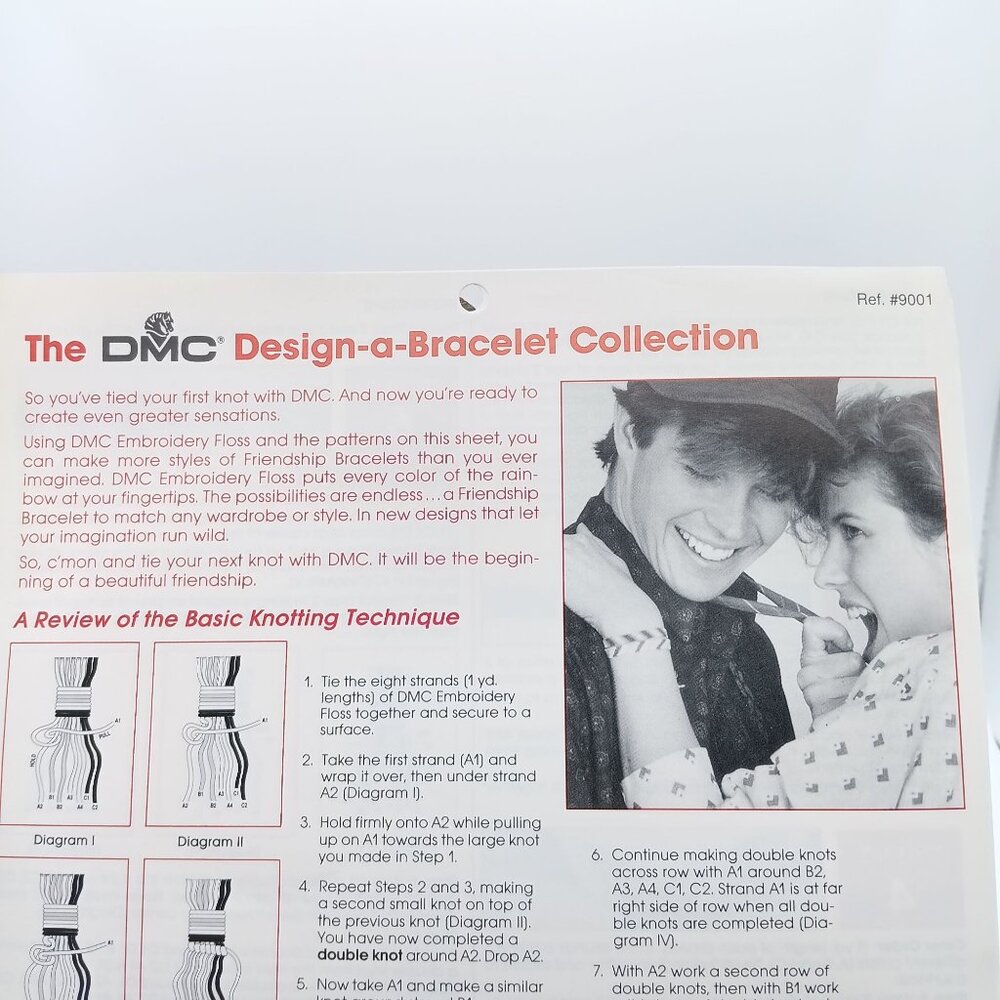 Vintage DMC Craft Pattern, Design a Friendship Bracelet Collection with Embroide